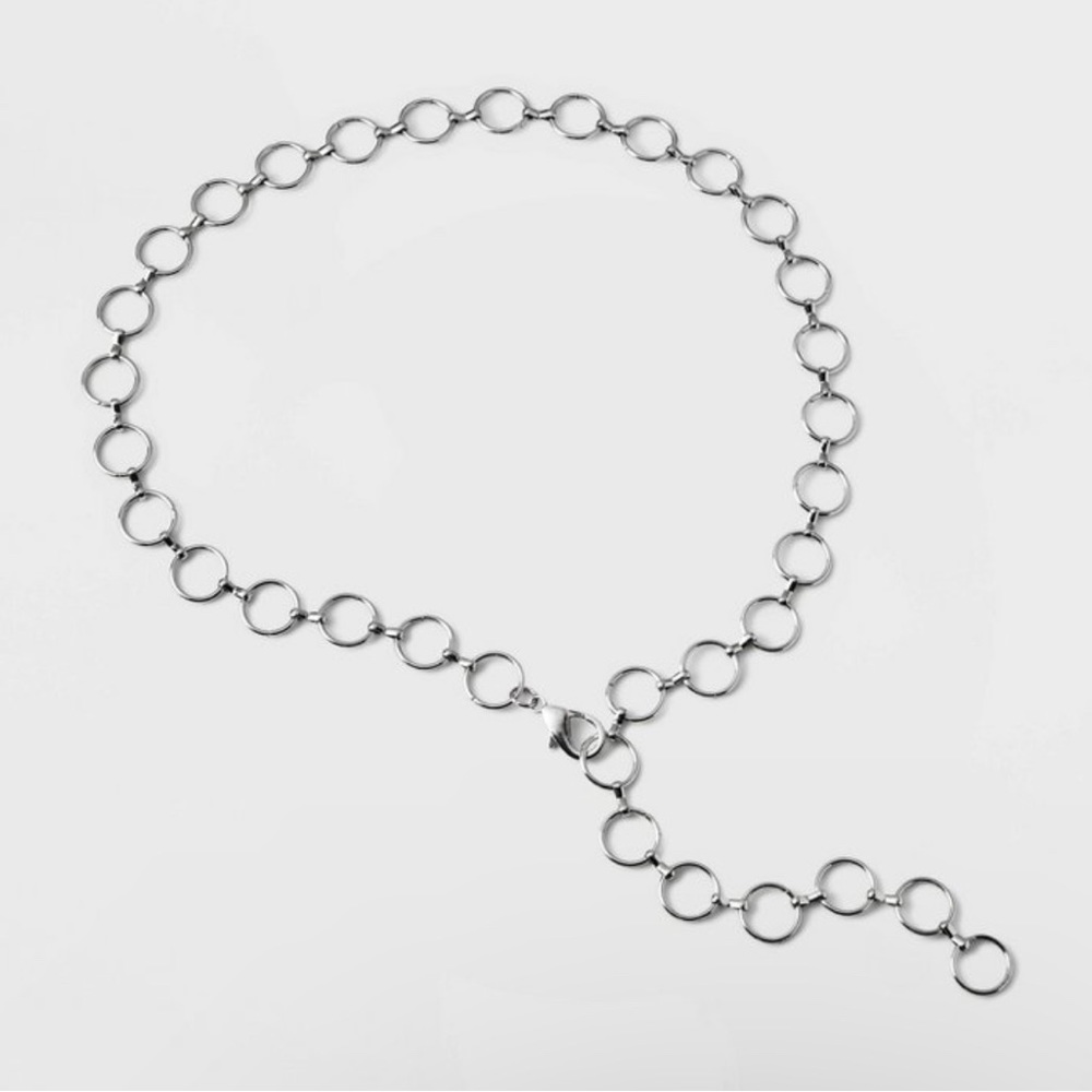 Silver chain belt